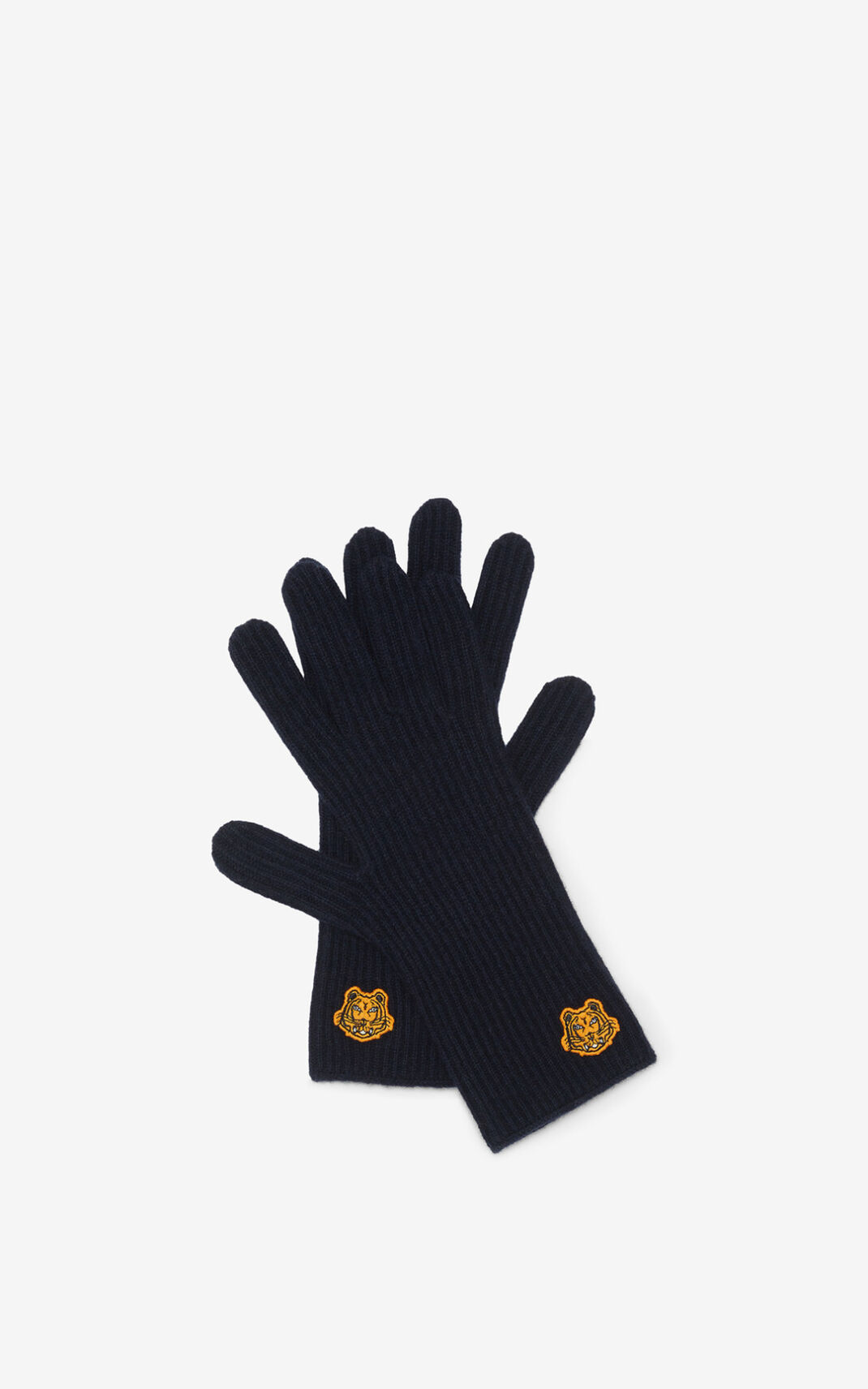 Kenzo Tiger Crest wool Gloves Blue For Mens 0298SNJGH